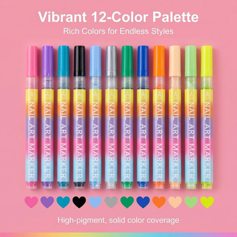 ⏳LAST DAY SALE 🎁Nail Perfection in a Pen! ✍️ 12 Ultra-Fine Colours for Flawless Festive Manicures 🎄💅