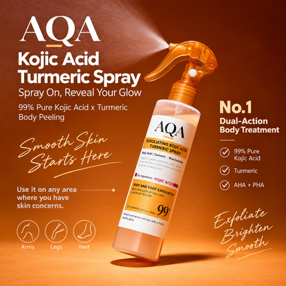 🔥Back In Stock 🏆 AQA Keratin Care Kojic Acid & Turmeric Exfoliating Body Spray 200ml
