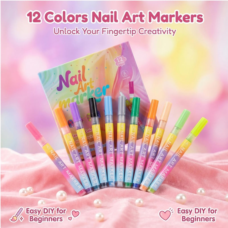 ⏳LAST DAY SALE 🎁Nail Perfection in a Pen! ✍️ 12 Ultra-Fine Colours for Flawless Festive Manicures 🎄💅