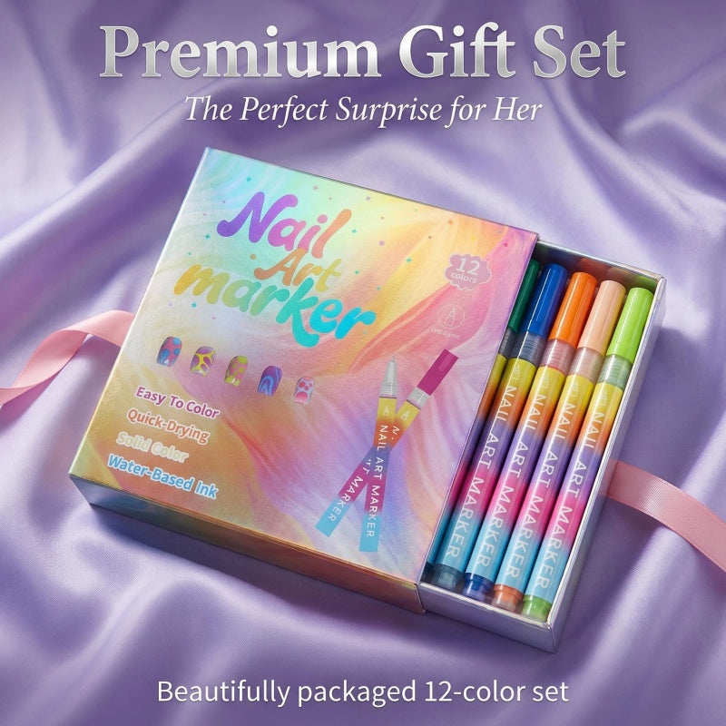 ⏳LAST DAY SALE 🎁Nail Perfection in a Pen! ✍️ 12 Ultra-Fine Colours for Flawless Festive Manicures 🎄💅